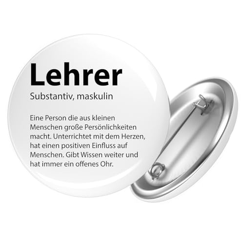 Huuraa Ansteckbutton Lehrer Definition Geschenk Größe 59mm Lehrer Accessoire von Huuraa