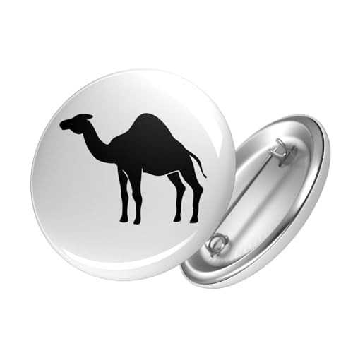 Huuraa Button Dromedar Kamel Silhouette Ansteckbutton Größe 25mm mit Motiv für alle Tierfreunde Geschenk Idee für Freunde und Familie von Huuraa