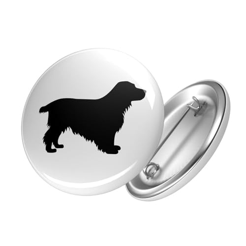 Huuraa Button English Cocker Spaniel Silhouette Ansteck Pin Größe 59mm mit Motiv für Hundefreunde Geschenk Idee für Freunde und Familie von Huuraa