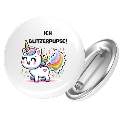 Huuraa Button Ich Glitzerpupse Einhorn Geschenk Größe 25mm Ich Glitzerpupse Geschenkidee von Huuraa