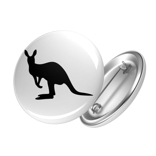 Huuraa Button Kangaroo Silhouette Ansteck Pin Größe 59mm mit Motiv für alle Tierfreunde Geschenk Idee für Freunde und Familie von Huuraa