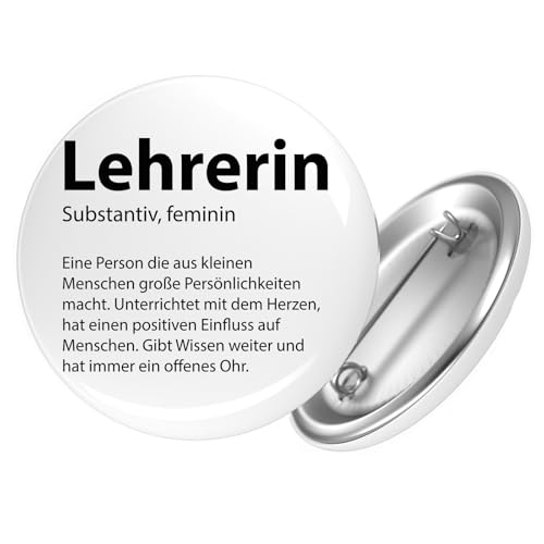 Huuraa Button Lehrerin Definition Geschenk Größe 25mm Lehrerin Geschenkidee von Huuraa