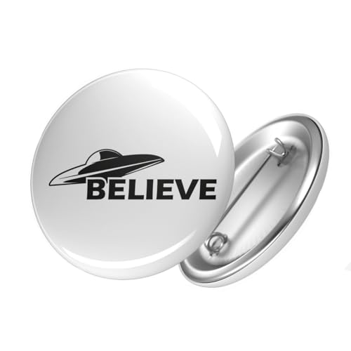 Huuraa Button UFO Believe Ansteck Pin Größe 59mm mit Motiv für alle Alien Fans Geschenk Idee für Freunde und Familie von Huuraa