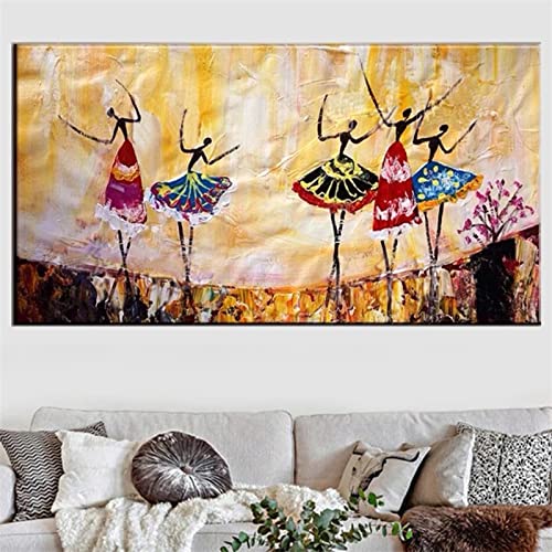 5D Diamond Painting Kit für Erwachsene Und Kinder, Abstrakter Ballett-Mädchentanz 80x220cm Groß Diamant Painting Bilder Strass Cross Stitch Stickerei Arts Craft für Wohnzimmer Schlafzimmer Wand Decor von Huusaap