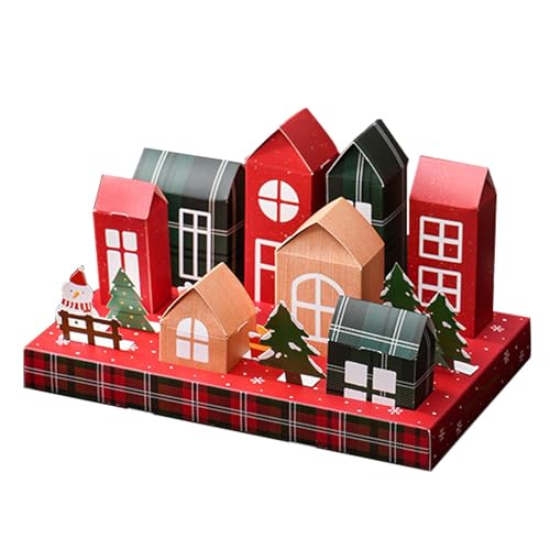 House, Christmas Countdown Boxes, Advent Treasure Boxes, House-Shaped Countdown to Christmas Box for Storing Holiday Treats and Surprises von Huvqianu