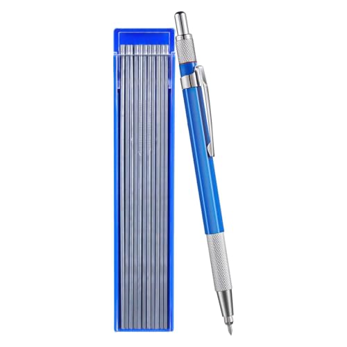 Huvqianu Mechanical Carpenter Pencil, Metal Marker Pencil, 4.72in, Steel Construction Marker, Precision Marking, Convenient Storage Cap for Accurate Welding Lines, Metal von Huvqianu