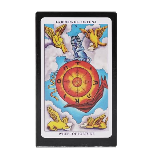 Huvqianu Tarot Oracle Cards Deck, 78-Card Beginner Set, Mysterious Divination Cards, 4.13x2.48in Primary Board Game for Family, Game for Visions and Insight von Huvqianu