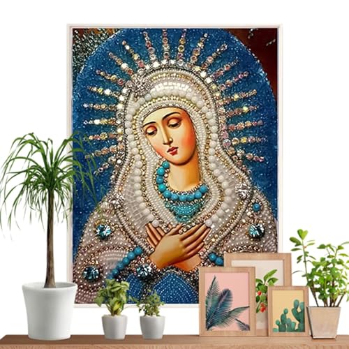 Our Lady Gem Painting, Frameless Gem Art Kit, Gentle Lady Gem Painting, Full Drill Painting, 30x40cm Gem Painting, Handmade Gem Wall Art, Gem Art Supplies, Artistic, Home Deco von Huvqianu