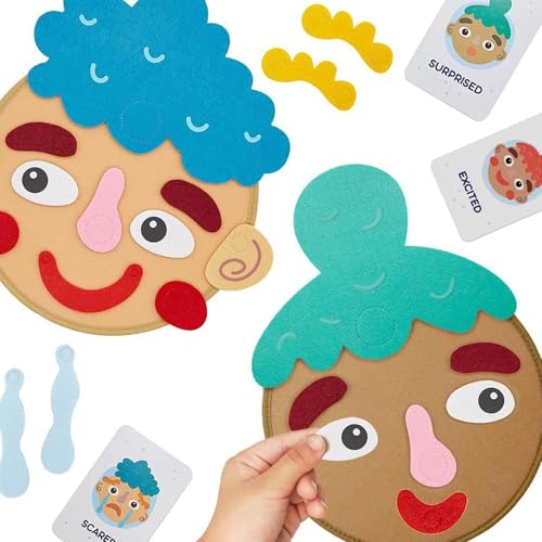 Social Emotional Learning Toy, Felt Funny Making Faces Kit, Changeable Expressions Toy, Smooth Edged Emotion Faces for Car, Outdoors, Home, School, Park, Kids Emotional Development Tool von Huvqianu