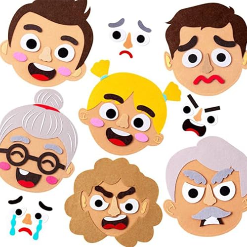 Social Emotional Learning Toy, Felt Funny Making Faces Kit, Changeable Expressions Toy, Smooth Edged Emotion Faces for Car, Outdoors, Home, School, Park, Kids Emotional Development Tool von Huvqianu