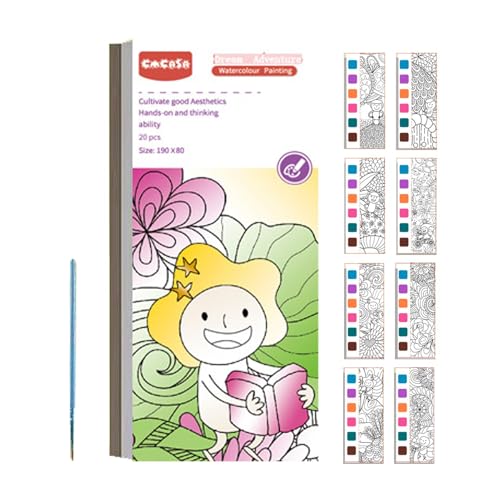 Aquarellmalblock - Aquarell-Malbuch Für Kinder | Aquarell-Tagebuch Aus Papier Mit Pinseln Und Farben | Multifunktionales Zeichenpapier Für Künstlermaterialien von Huyeruie