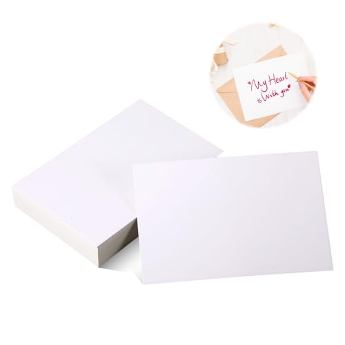 100 PCS A6 Karten Blanko Weiß, Blanko Postkarten Blanko, 10x14.5cm Karteikarten A6 Blanko für DIY Klappkarten Blanko, Danksagungskarten, GrußKarten, Blanko Karten zum Selbstgestalten von HweeWanX