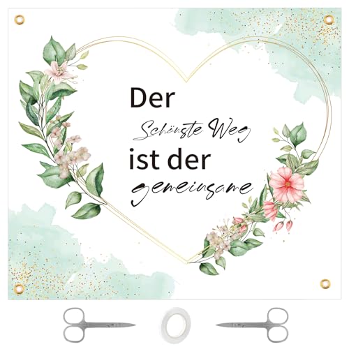 Hochzeitsherz zum Ausschneiden,Hochzeitslaken zum Ausschneiden,Hochzeitsbanner mit 2 Scheren,Schöne Hochzeitsdeko,Hochzeitsspiele für Das Brautpaar Nur Handwäsche Spannbettlaken (Pink) von HweeWanX