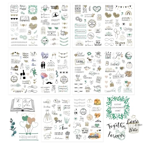 Sticker Hochzeit Sticker Gästebuch(213 Motive),für Dekorationen Hochzeits Briefe und Tagebücher, Hochzeit Aufkleber, Sticker Gästebuch Hochzeit, Aufkleber Hochzeit Love, Wedding Deko von HweeWanX