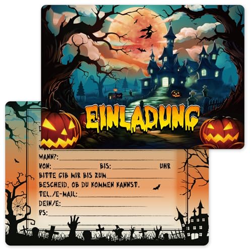 Hxezoc 15 Halloween Einladungskarten Kinder, Halloween Einladung für Kindergeburtstag Geburtstag Party von Hxezoc