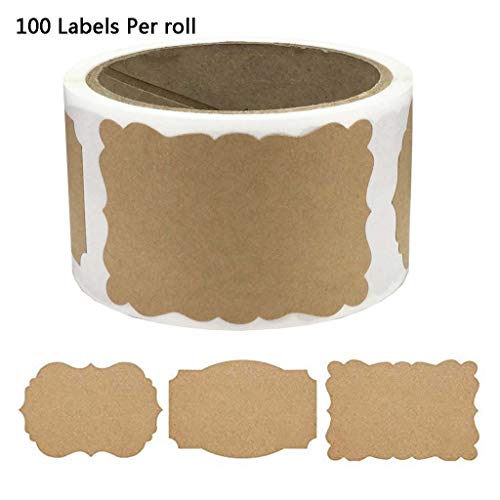 100 Stück/Rolle Kraftpapier-Etiketten, handgefertigte Backaufkleber, selbstklebende Etiketten, Etiketten, Dekoration für Gläser von Hxyxbnhno