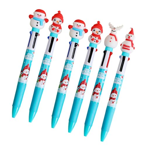 6 Stück 0,5 mm Shuttle Pen Mehrfarbiger Stift Weihnachten Kugelschreiber Schreibwerkzeug 4 in 1 Kugelschreiber Cartoon Stift von Hxyxbnhno