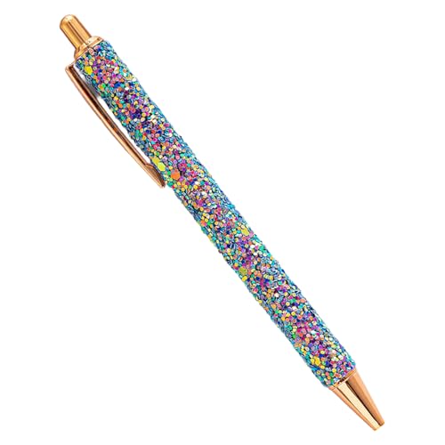 Stilvoller Kugelschreiber mit Pailletten, Journaling-Stift für Damen, Metall, einziehbarer Kugelschreiber, 1,0 mm, reibungsloses Schreiben zum Schreiben von Hxyxbnhno