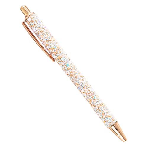 Stilvoller Kugelschreiber mit Pailletten, Journaling-Stift für Damen, Metall, einziehbarer Kugelschreiber, 1,0 mm, reibungsloses Schreiben zum Schreiben von Hxyxbnhno