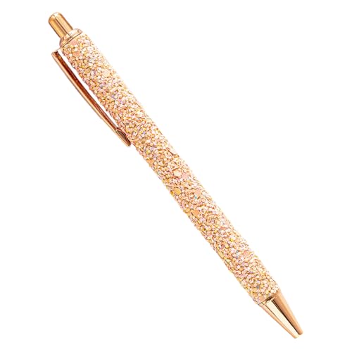 Stilvoller Kugelschreiber mit Pailletten, Journaling-Stift für Damen, Metall, einziehbarer Kugelschreiber, 1,0 mm, reibungsloses Schreiben zum Schreiben von Hxyxbnhno