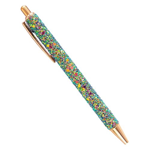 Stilvoller Kugelschreiber mit Pailletten, Journaling-Stift für Damen, Metall, einziehbarer Kugelschreiber, 1,0 mm, reibungsloses Schreiben zum Schreiben von Hxyxbnhno