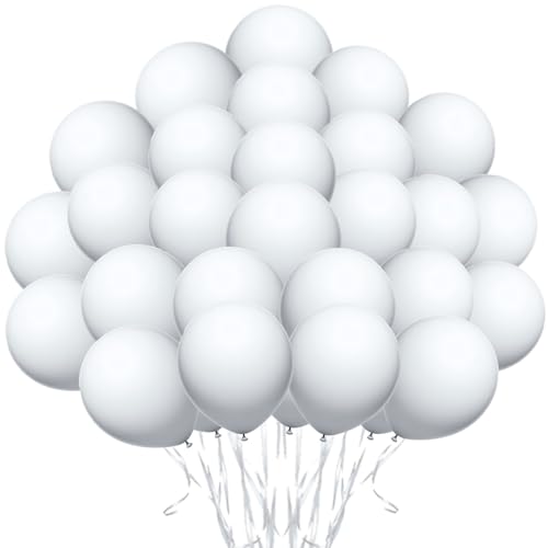 200 Stück weiße 5-Zoll-Luftballons, Hyballustw Mini-Luftballons für Geburtstagsfeier, kleine weiße Luftballons für Babyparty, Hochzeit, Jahrestag, Party, Verlobung, Jahrestag, Valentinstag von Hyballustw