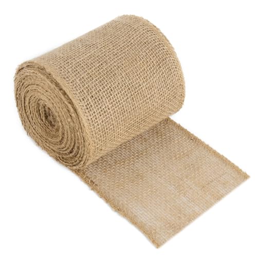 Hydrogarden Juteband 10cm Breit, 20M Burlap Vintage Geschenkband, Sackleinen Decoband für Handwerk, Hochzeitdeko, Weihnachten, Herbstkranz von Hydrogarden