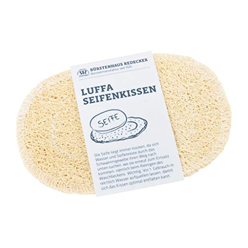 Hydrophil Luffa Seifenkissen Natur für schnelles Trocknen von Seife und festem Shampoo, Seifenschale für die Dusche und Waschbecken, Seifenablage ohne Bohren, Luffa Schwamm (1er Pack) von Hydrophil