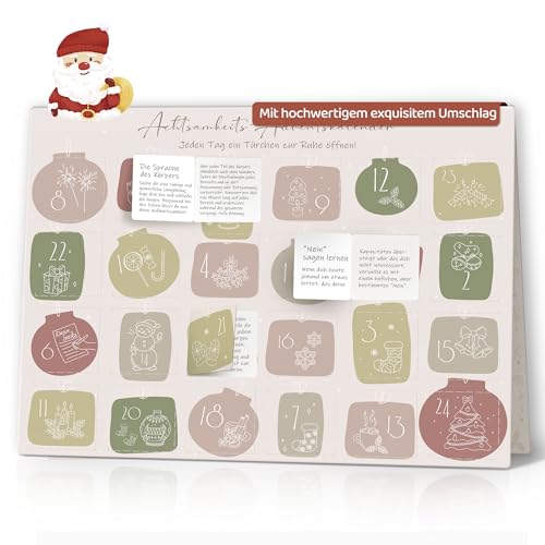 Adventskalender Achtsamkeit Adventskalender Karten mit Türchen inkl. Briefumschlag | 24 Achtsamkeitsübungen für Frauen Freundin Mama Self Care Selbstliebe Mut | Weihnachtskarten Klappkarte Grußkarte von Hyggartn