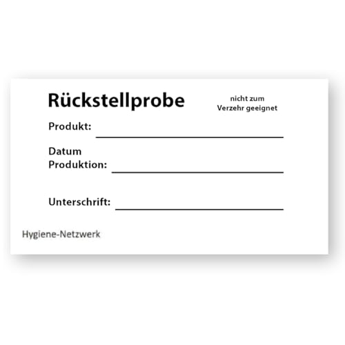 Wasserlösliche Etiketten Rückstellprobe. Ideal für Gastronomie und Großküchen. Selbstklebend und rückstandslos auflösbar. 500 Label auf Rolle im Spender. Größe 70 x 35mm von Hygiene-Netzwerk profiline