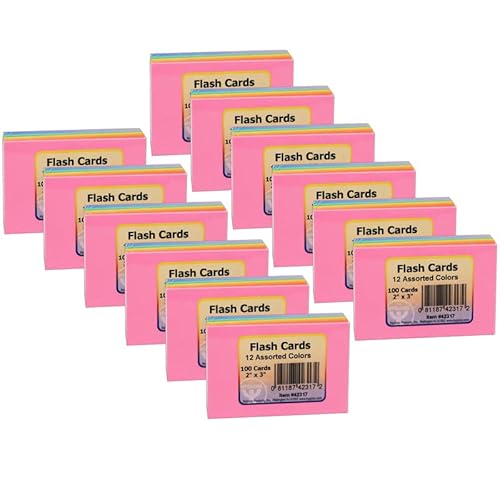 Bright Flash Cards, 2" x 3", 100 Per Pack, 12 Packs von Hygloss