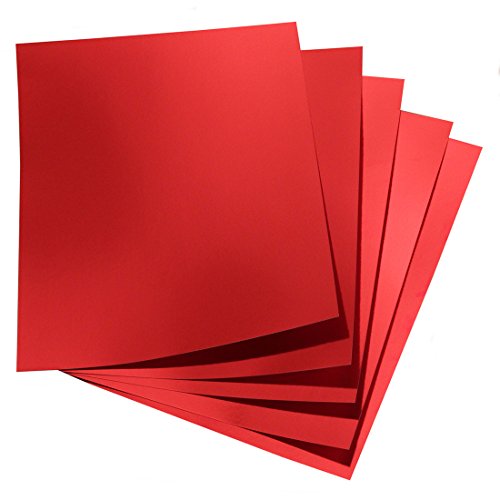 Hygloss Metallic Foil Board Card Stock Sheets Kunst und Handwerk, Klassenzimmer-Aktivitäten und Kartenherstellung, 25 Stück, 21,6 x 27,9 cm, Rot, Papier, 8.5 x 11 inch von Hygloss