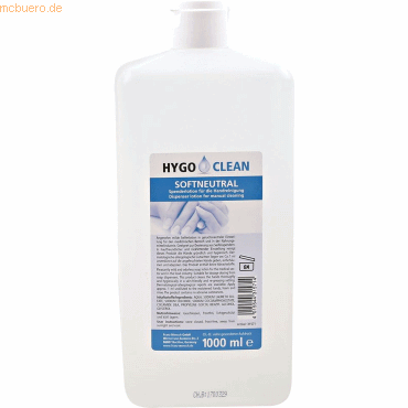 12 x HygoClean Flüssigseife soft neutral 1l von HygoClean