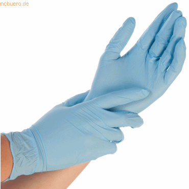 10 x HygoStar Nitril-Handschuh Safe Light puderfrei L 24cm blau VE=100 von HygoStar