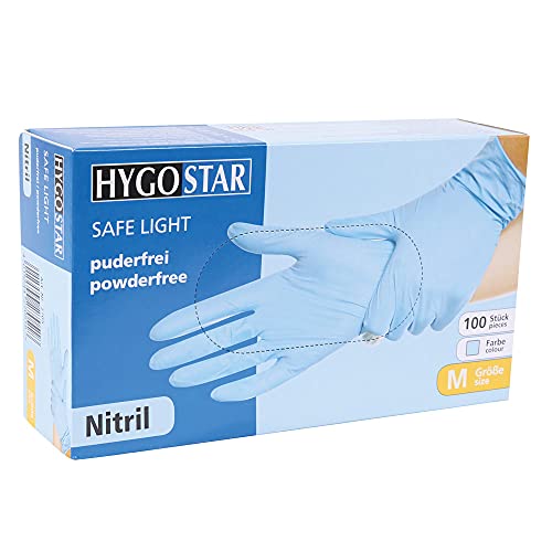 Nitrilhandschuhe puderfrei/Einweg- Einmalhandschuh/L/blau (100) von Hygostar