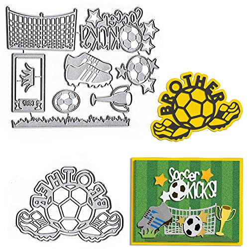 2 x Sport-Wörter-Stanzformen für Kartenherstellung, Trophäen-Fußball-Stanzform für Scrapbooking auf Freiraum, Papier, Basteln, Dekoration, DIY-Album von Hying