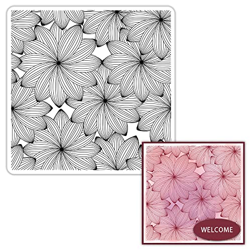 Hying Frühling Vintage Blumen Hintergrund Klare Stempel für Kartenherstellung und Fotoalbum Dekorationen, Sommerblume Blätter Gummistempel Floral Blumen Stempel Siegel für DIY Scrapbooking Supplies von Hying