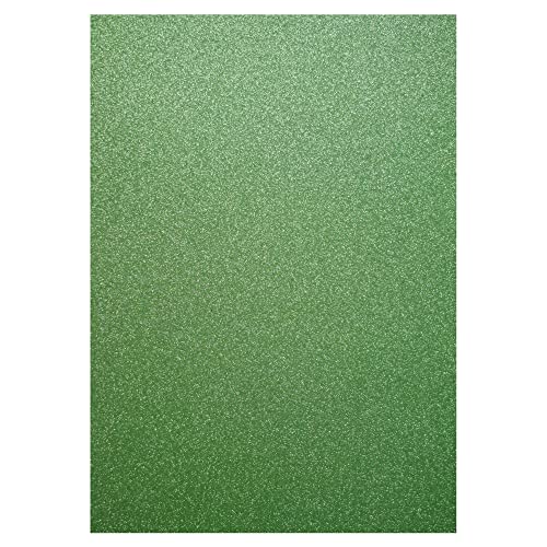 Hysiwen 20 Blatt grüner Glitzer-Karton, 250 g/m², A4-Glitzerpapier für Karten, Einladungen, Papierbasteleien, Party-Dekoration von Hysiwen