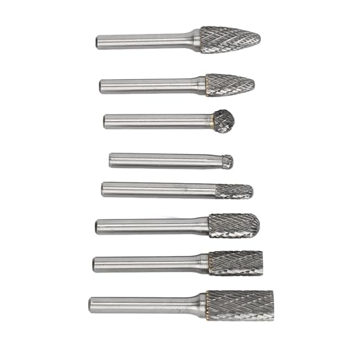 Burr -Set, Wolfride 8pcs Wolfram -Carbid -Burr -Set für Metallholz -Kunststoffstein - Reinigen der Schnitzformforming -Polieren, Burs, Burs von Hyuduo