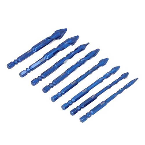 Exzentriertes Twist Bohrer, 8 Teile Verdrehte Kopf Exzentrische Bits 1/4 Zoll Sechskant Shank, Hochfestigkeit Wolfram Stahl M35 -Bohrer für Steinglas, Werkzeuge, Werkzeuge von Hyuduo