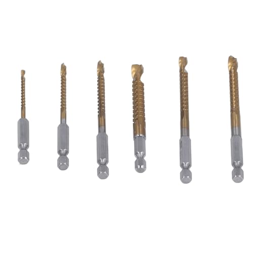 HSS Twist Bohrer, Bohrbit Set Ti Beschichtete HSS 6pcs 3mm 4 Mm 5 Mm 6 Mm 6,5 Mm 8 Mm HEX SEX SHANK Effiziente Bohrholzbearbeitung, Jobber -Bohrer Bits von Hyuduo