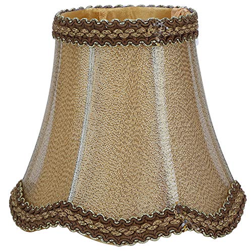 Hyuduo 6 Stück Vintage Lampenschirme, Glocke Lampenschirme, Lampenschirm mit Clip-on Fitter für E14 Birne Kandelaberlampe (Gold) Lampenschirm von Hyuduo