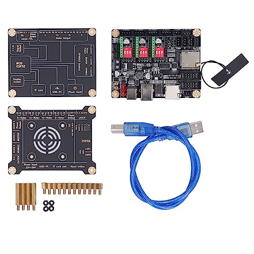 MKS DLC32 Motherboard, Offline-Steuerung für Graviermaschinen, 32 Bit, WLAN/BT, 2,4/3,5 Zoll Touchscreen, Unterstützt Webseiten- und Mobile APP-Steuerung, für GRBLaser von Hyuduo