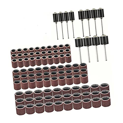 Schleifpolierwerkzeug Sandtrommel 90pcs Sandring 12pcs Sandtrommel mit Gummiertem Rollendarn von Hyuduo