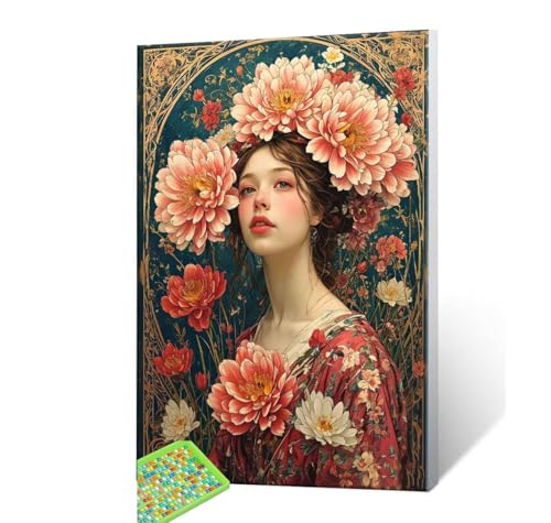 5D Diamond Painting Erwachsene Kits, DIY Blumen für Frauen Diamond Painting Bilder, Mosaikherstellung Malen Nach Zahlen Full Drill Stickerei Malerei Kits für Home Wand Dekorieren 100x130cm S-245 von Hyupuanj