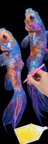 5D Diamond Painting Pictures Groß xxl, DIY Diamant Painting Bilder Kits, Koi Fisch Diamond Painting Set for Adults Beginners, Mosaic Making, Daiment Painting for Home Dekorieren 100x300 cm v-400 von Hyupuanj