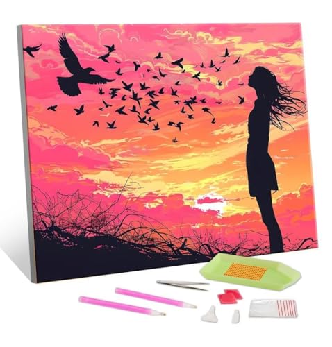 DIY Diamond Painting, Frau Diamond Art Painting Kits for Adults, Kinder und Beginner Embroidery Pictures Arts Crafts for, Mosaikherstellung, Set for Wall Decoration, Festival Geschenk 50x70cm S-227 von Hyupuanj