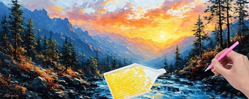 Diamond Painting Erwachsene Groß xxl, 5D Landschaft Diamant Painting Bilder Anfänger, DIY Quadrat Vollbohrer Diamanten Malerei Stickerei Kreuzstich Geschenke Home Wand Dekor Geschenk 90x270 cm n-406 von Hyupuanj