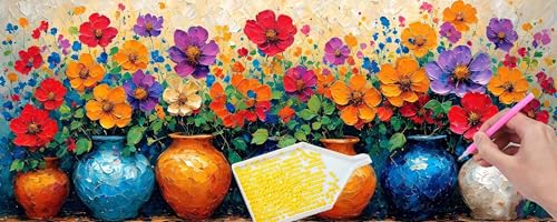 Diamond Painting Kits for Erwachsene Groß, 5D Diamant Painting Kinder Set, Full Drill DIY Diamond Painting Blumen Vase Arts Craft Pictures for as a Relaxation and Wall Dekor Geschenk 50x150 cm B-310 von Hyupuanj