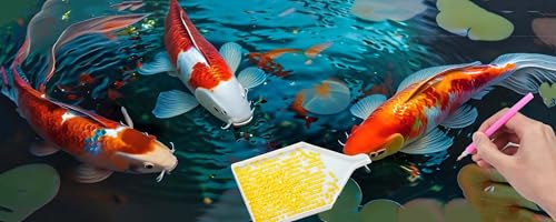 Diamond Painting Kits for Erwachsene Groß, 5D Diamant Painting Kinder Set, Full Drill DIY Diamond Painting Koi Fische Arts Craft Pictures for as a Relaxation and Wall Dekor Geschenk 80x240 cm B-391 von Hyupuanj